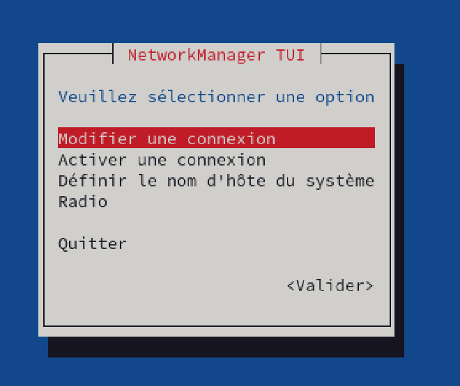 Interface NetworkManager TUI